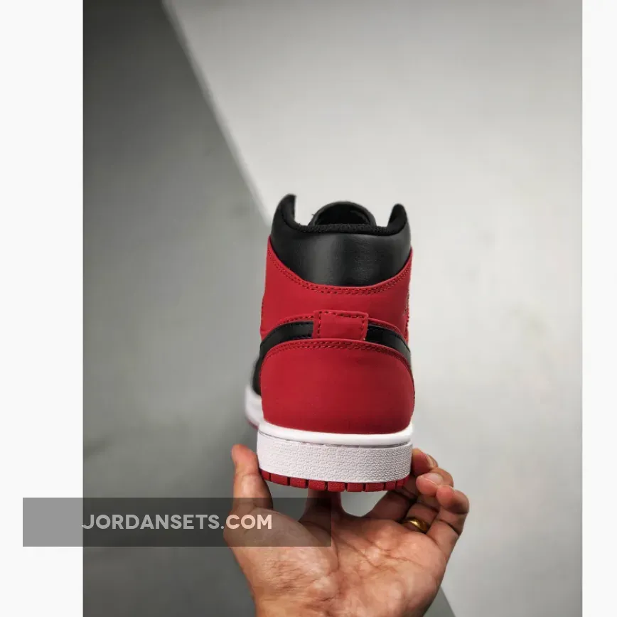 Air Jordan 1 Mid ‘Bred’ Gym Red/Black-White Air Jordan 1 Mid ‘Bred’ Gym Red/Black-White