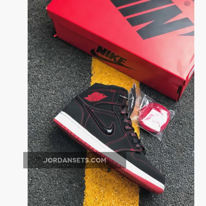 Air Jordan 1 Mid "Fearless" Black/Gym Red-White