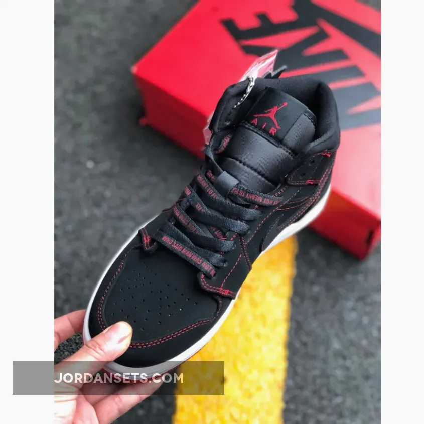 Air Jordan 1 Mid "Fearless" Black/Gym Red-White Air Jordan 1 Mid "Fearless" Black/Gym Red-White