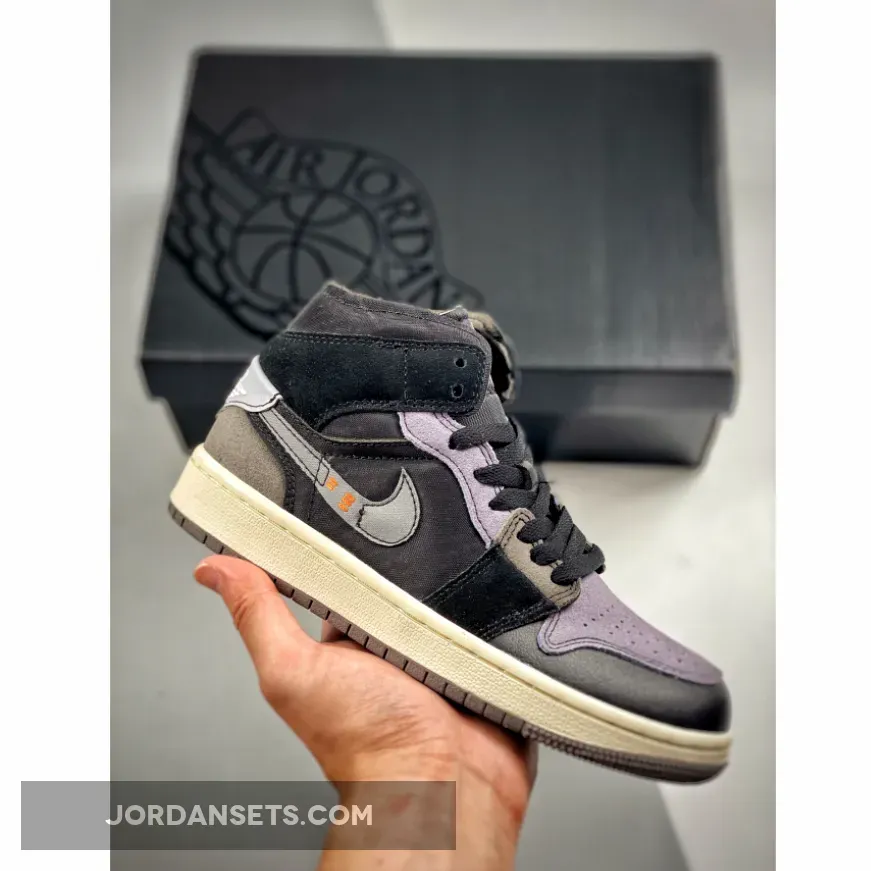Air Jordan 1 Mid Grey / Black / Orange