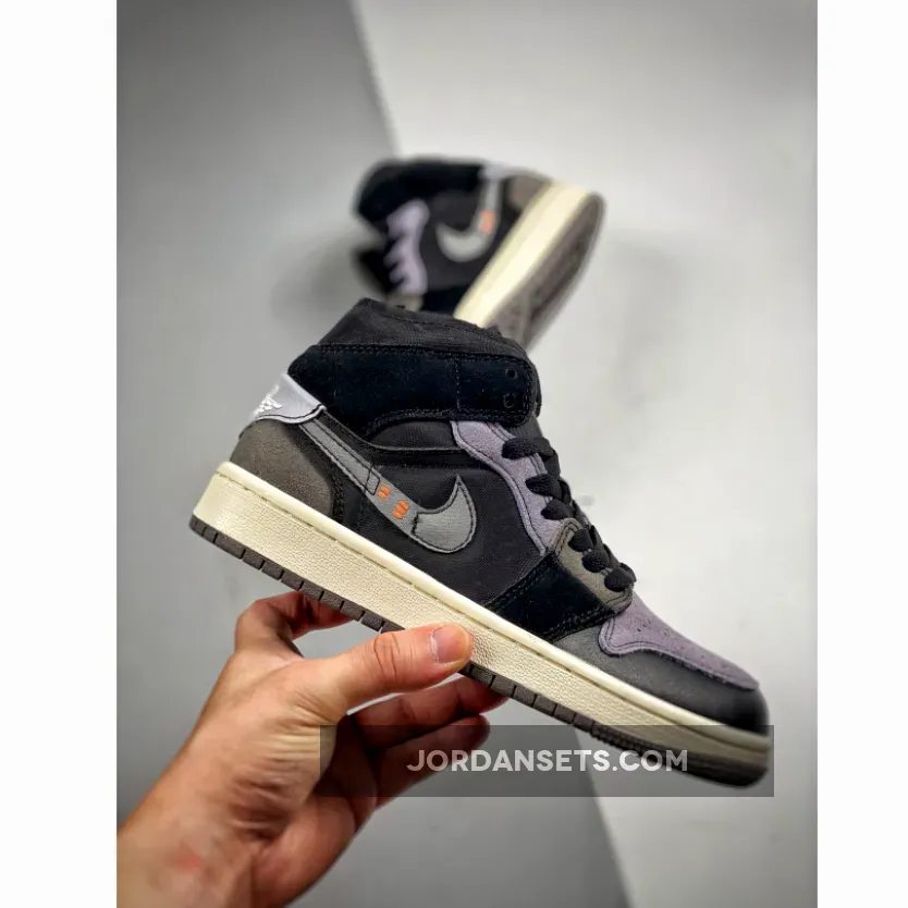 Air Jordan 1 Mid Grey / Black / Orange Air Jordan 1 Mid Grey / Black / Orange