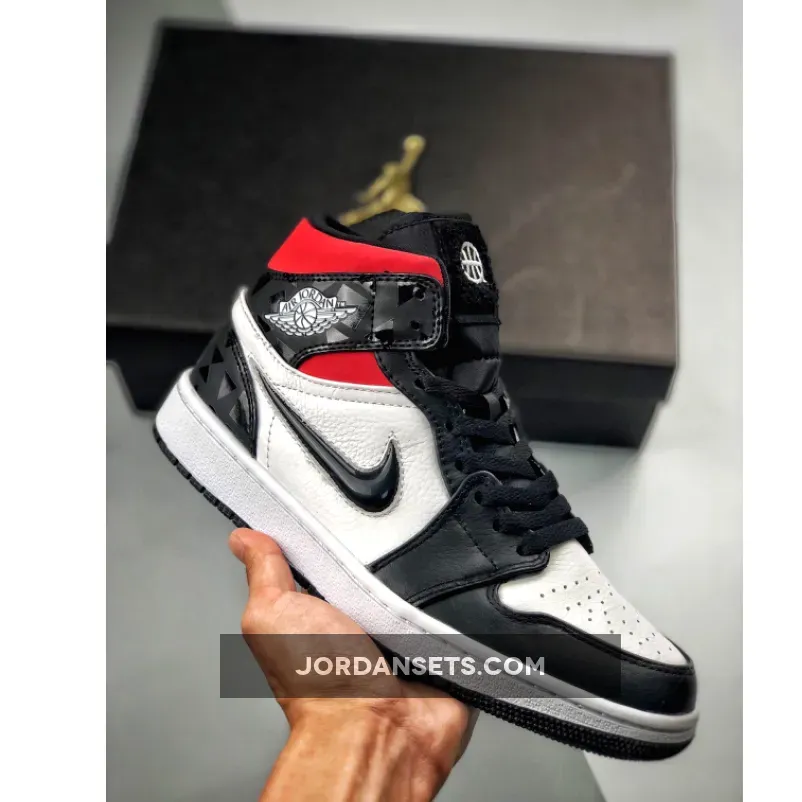 Air Jordan 1 Mid "Quai 54" Black/White-Multi-Color