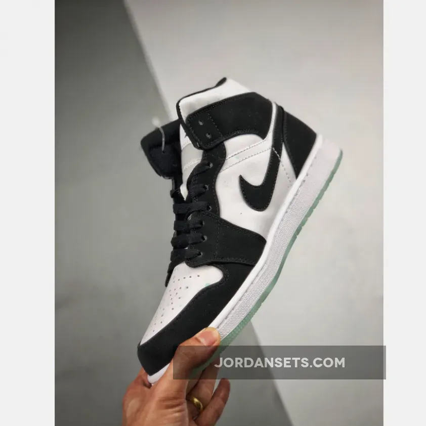Air Jordan 1 Mid SE "Panda" White/Black-Teal Tint Air Jordan 1 Mid SE "Panda" White/Black-Teal Tint