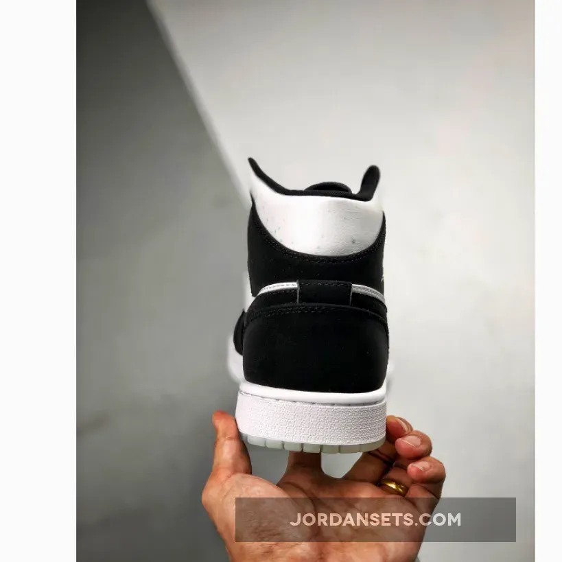 Air Jordan 1 Mid SE "Panda" White/Black-Teal Tint Air Jordan 1 Mid SE "Panda" White/Black-Teal Tint