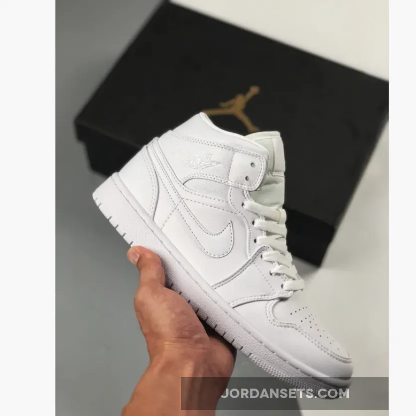 Air Jordan 1 Mid Triple White