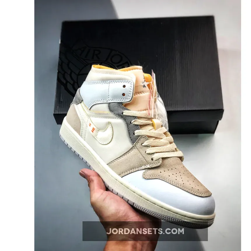 Air Jordan 1 Mid White / Grey / Sail / Orange