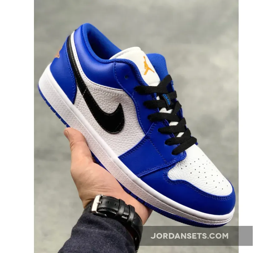 Air Jordan 1 Retro Low 'Hyper Royal' AJ1 Orange Peel-White