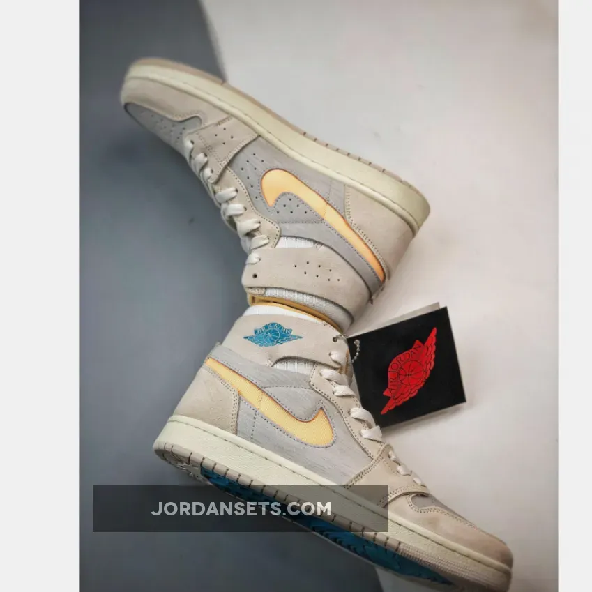 Air Jordan 1 Zoom CMFT Light Tan Yellow Blue Air Jordan 1 Zoom CMFT Light Tan Yellow Blue