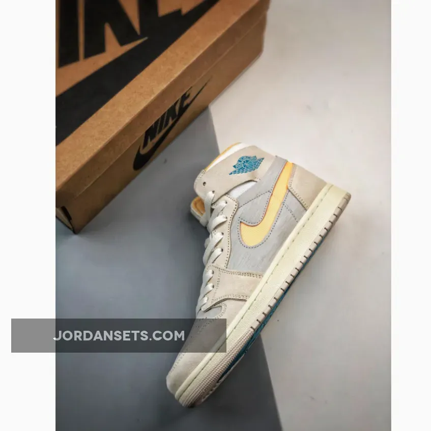 Air Jordan 1 Zoom CMFT Light Tan Yellow Blue Air Jordan 1 Zoom CMFT Light Tan Yellow Blue