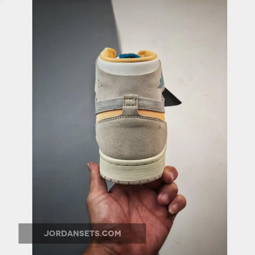 Air Jordan 1 Zoom CMFT Light Tan Yellow Blue Air Jordan 1 Zoom CMFT Light Tan Yellow Blue