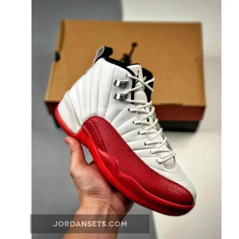 Air Jordan 12 OG "Cherry" White/Metallic Silver-Varsity Red