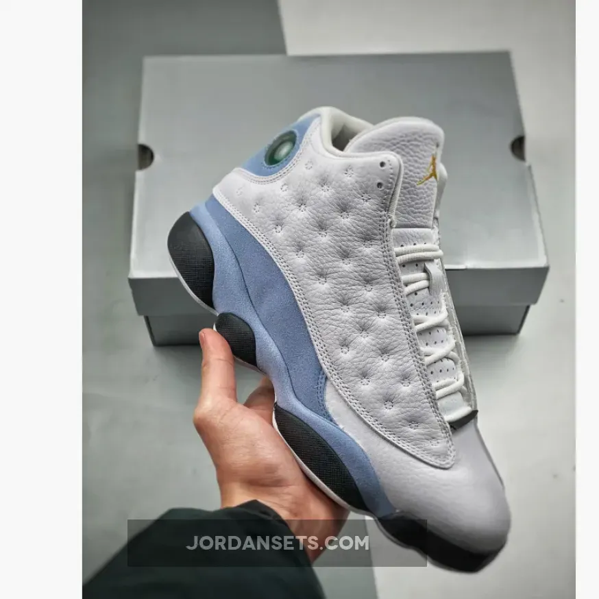 Air Jordan 13 White/Yellow Ochre-Blue Grey-Black New Arrival