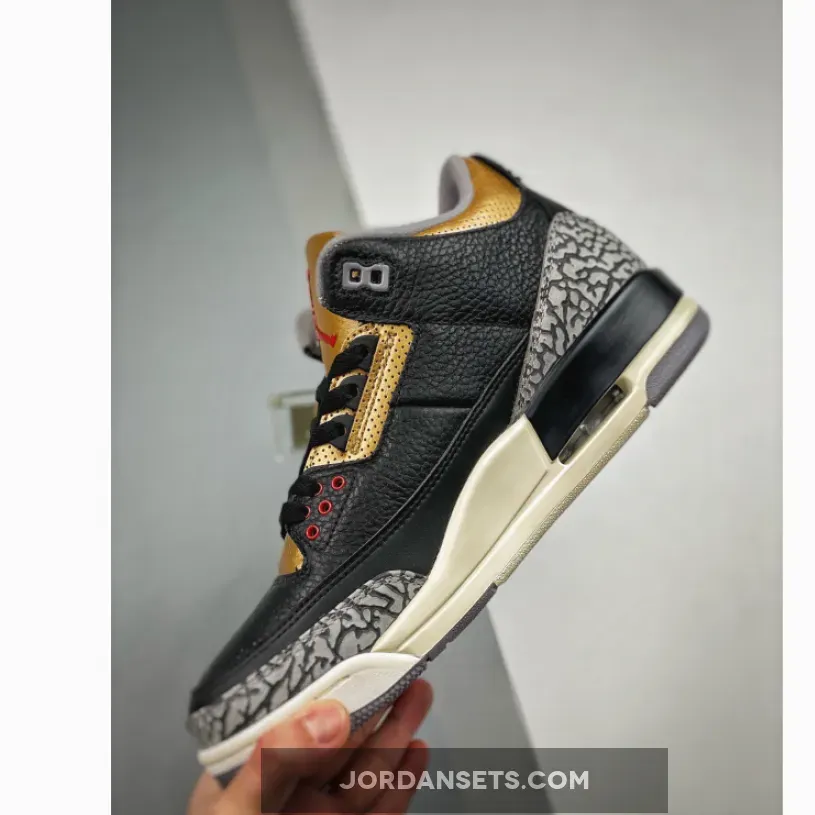 Air Jordan 3 "Black Gold" Black/Fire Red-Metallic Gold-Cement Grey Air Jordan 3 "Black Gold" Black/Fire Red-Metallic Gold-Cement Grey