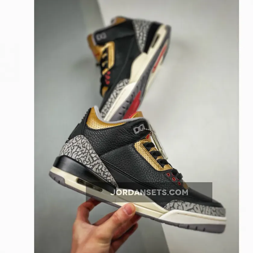 Air Jordan 3 "Black Gold" Black/Fire Red-Metallic Gold-Cement Grey Air Jordan 3 "Black Gold" Black/Fire Red-Metallic Gold-Cement Grey