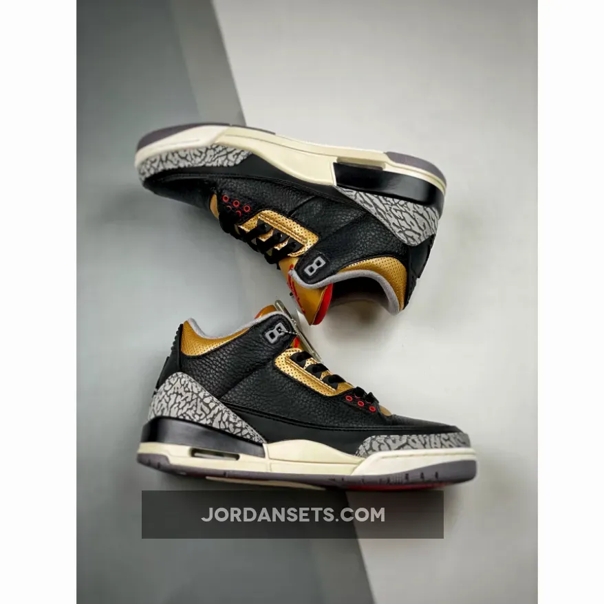 Air Jordan 3 "Black Gold" Black/Fire Red-Metallic Gold-Cement Grey Air Jordan 3 "Black Gold" Black/Fire Red-Metallic Gold-Cement Grey