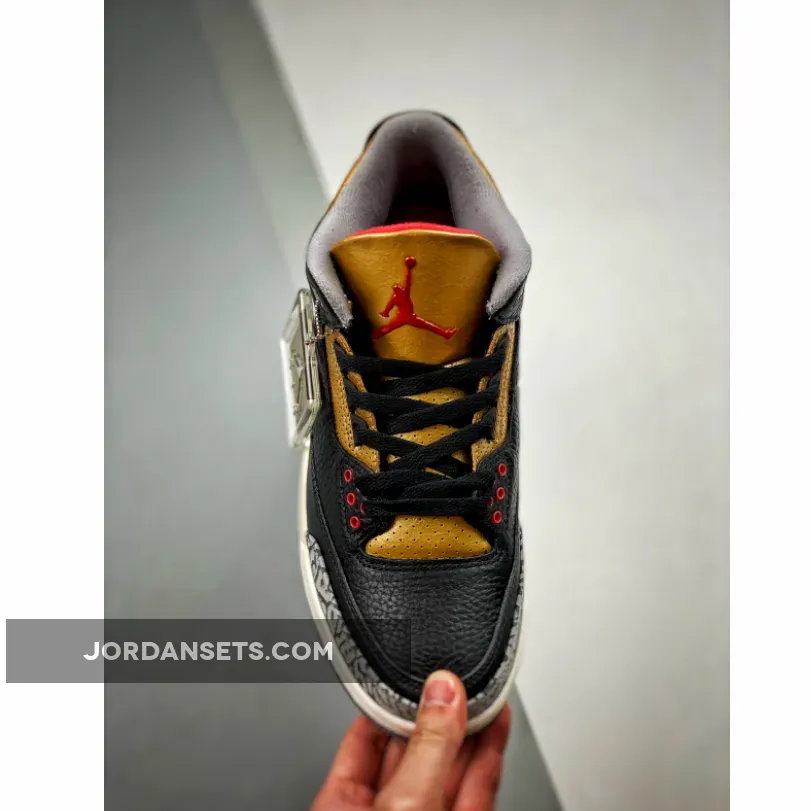 Air Jordan 3 "Black Gold" Black/Fire Red-Metallic Gold-Cement Grey Air Jordan 3 "Black Gold" Black/Fire Red-Metallic Gold-Cement Grey
