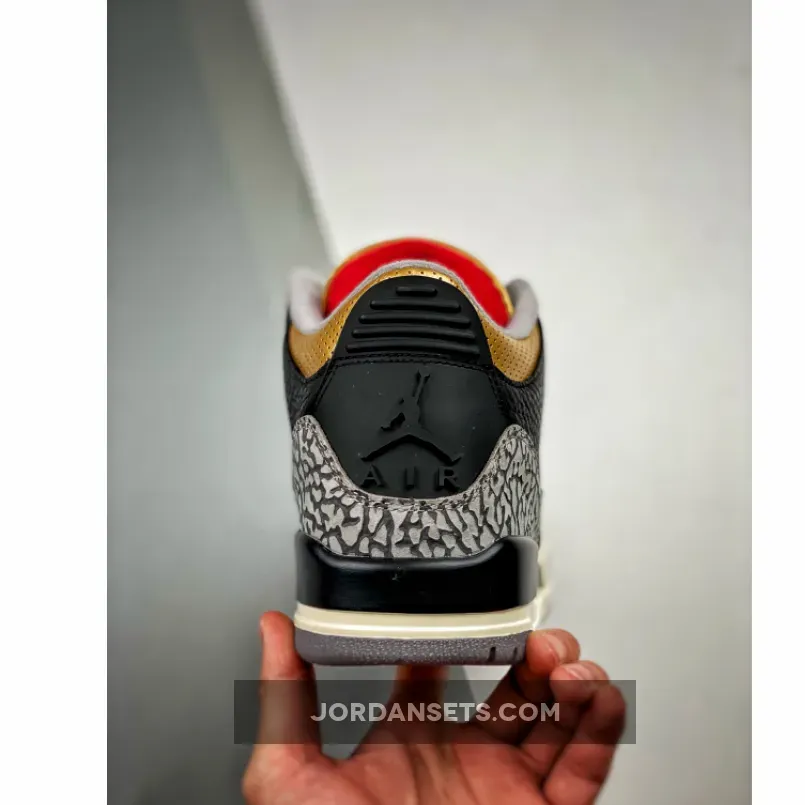Air Jordan 3 "Black Gold" Black/Fire Red-Metallic Gold-Cement Grey Air Jordan 3 "Black Gold" Black/Fire Red-Metallic Gold-Cement Grey