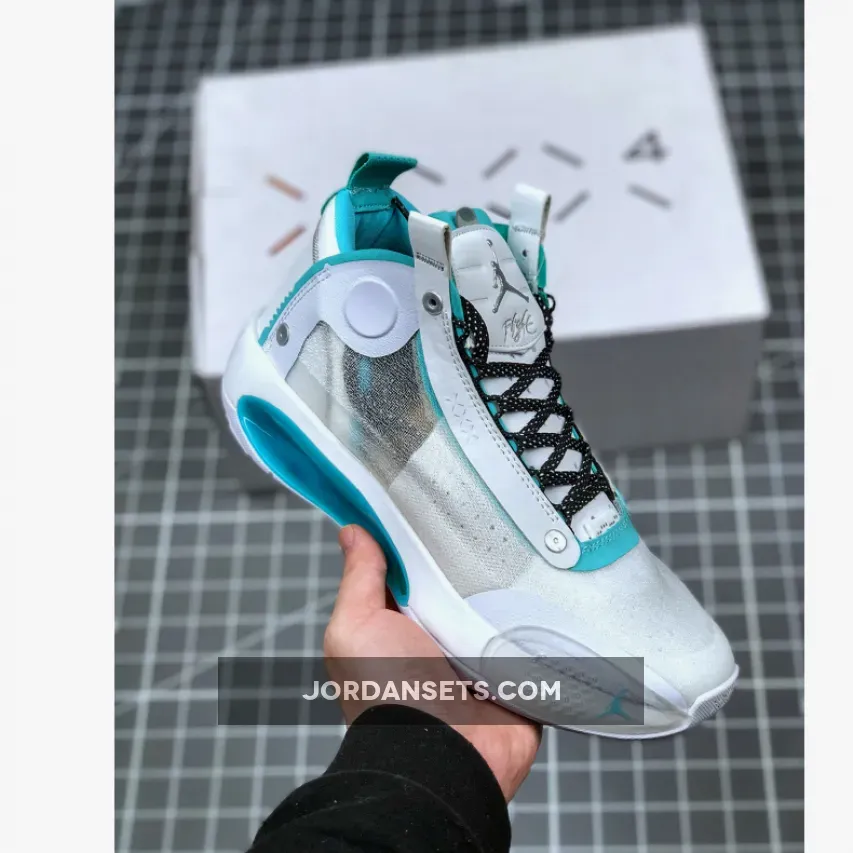 Air Jordan 34 "Snow Leopard" White/Aurora-Metallic Silver