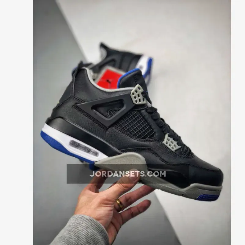 Air Jordan 4 Black/Game Royal-Matte Silver-White