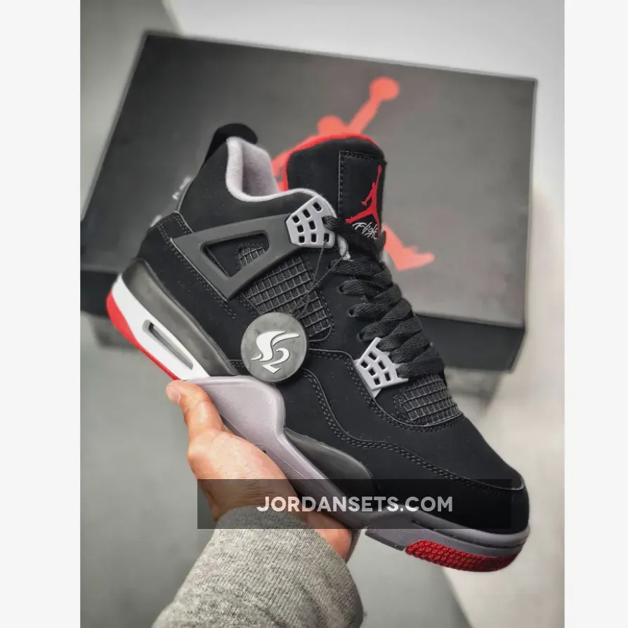 Air Jordan 4 "Bred" Black/Cement Grey-White-Fire Red