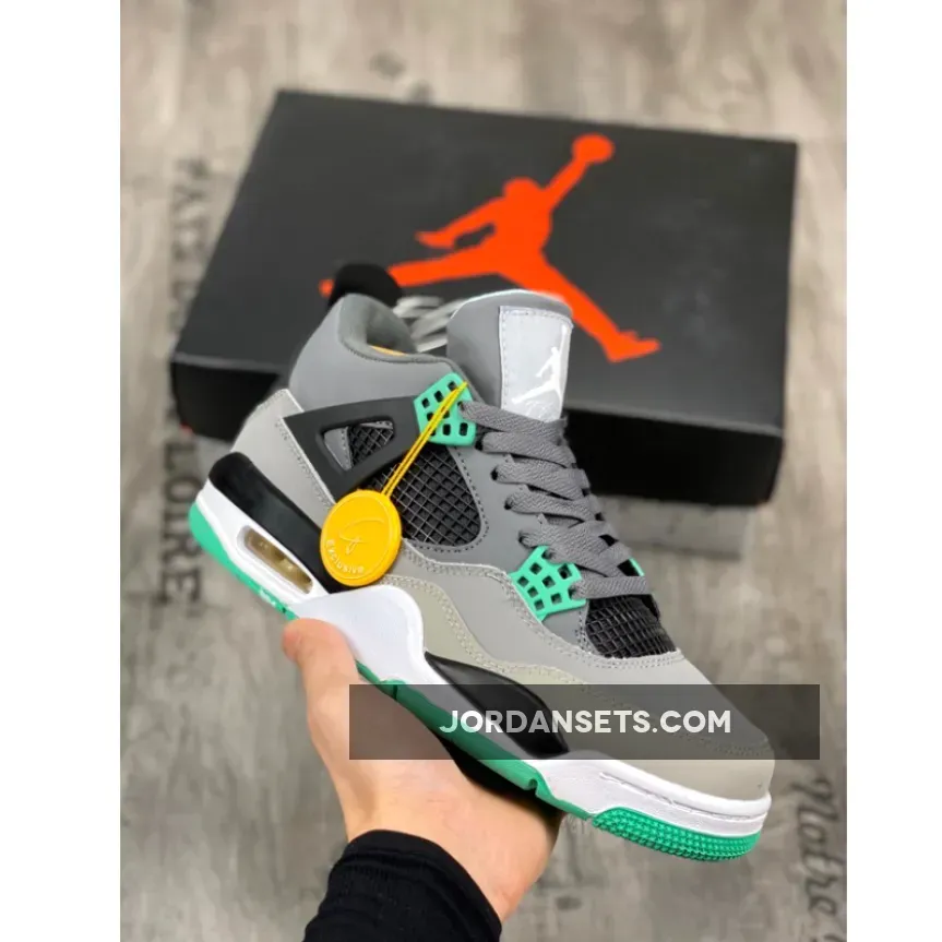 Air Jordan 4 Retro Dark Grey/Green Glow-Black