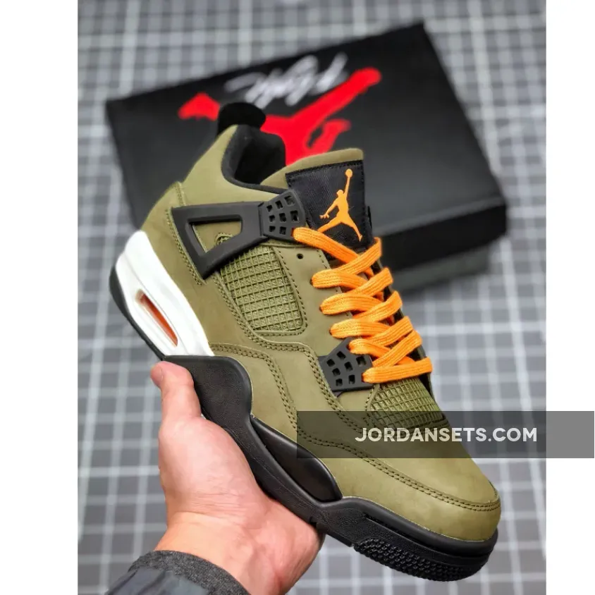Air Jordan 4 Retro "Undefeated" Olive-Oiled Suede-Flight Satin