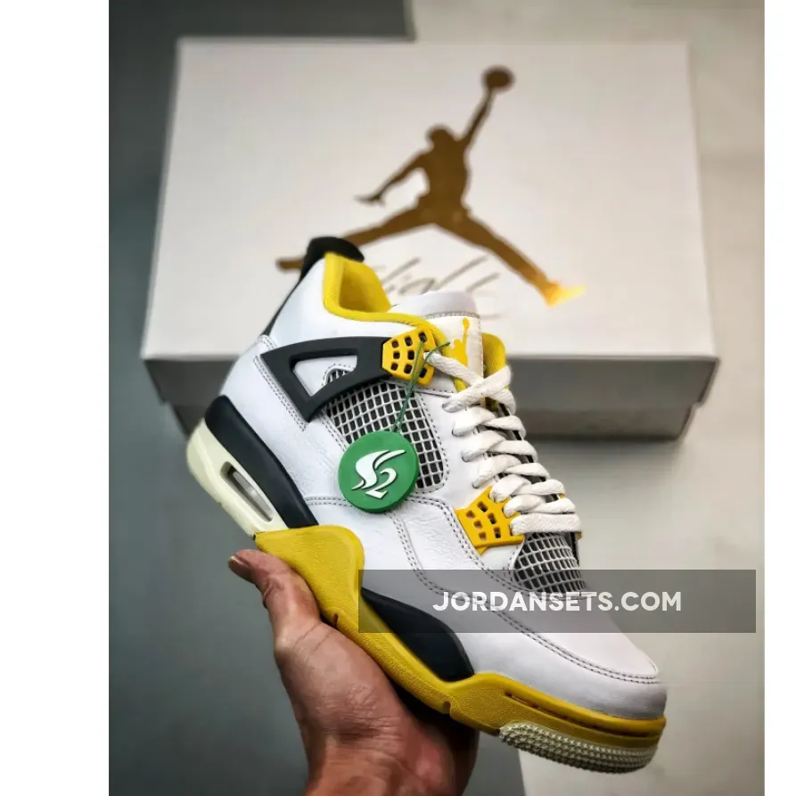 Air Jordan 4 White/Coconut Milk-Vivid Sulfur in