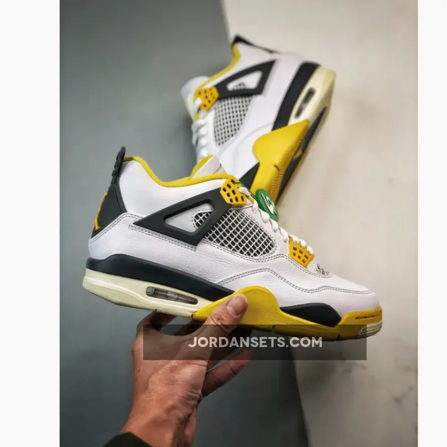 Air Jordan 4 White/Coconut Milk-Vivid Sulfur in Air Jordan 4 White/Coconut Milk-Vivid Sulfur in