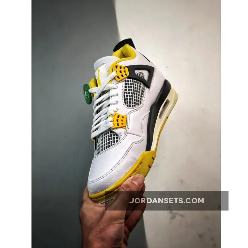 Air Jordan 4 White/Coconut Milk-Vivid Sulfur in Air Jordan 4 White/Coconut Milk-Vivid Sulfur in