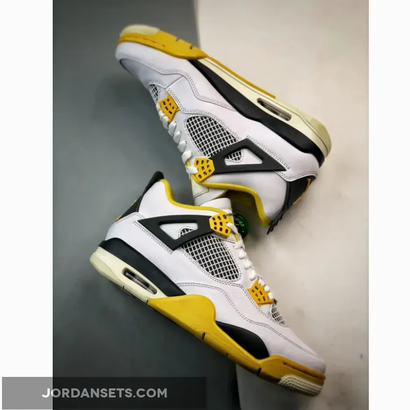 Air Jordan 4 White/Coconut Milk-Vivid Sulfur in Air Jordan 4 White/Coconut Milk-Vivid Sulfur in