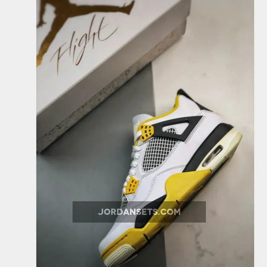 Air Jordan 4 White/Coconut Milk-Vivid Sulfur in Air Jordan 4 White/Coconut Milk-Vivid Sulfur in