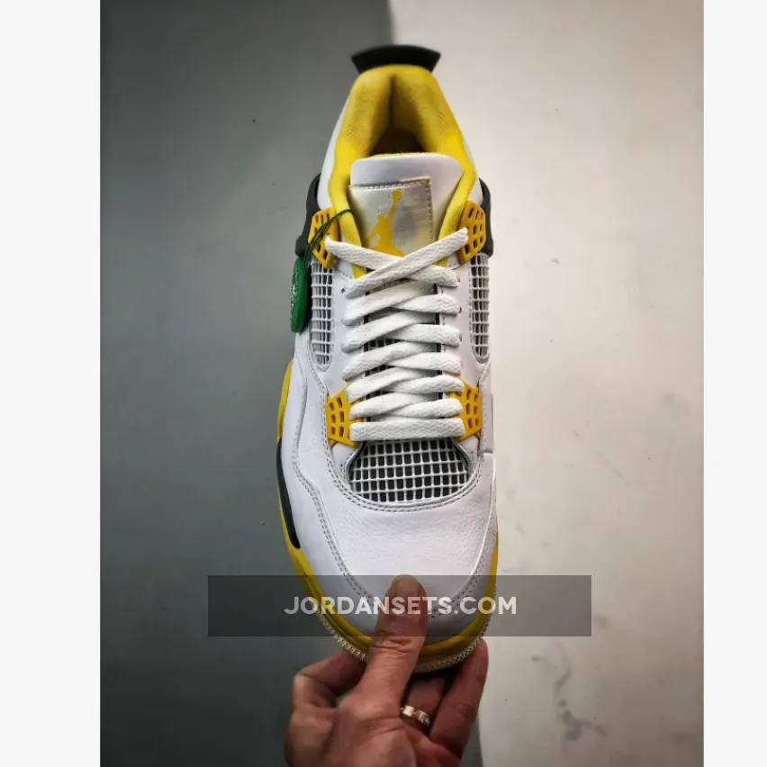 Air Jordan 4 White/Coconut Milk-Vivid Sulfur in Air Jordan 4 White/Coconut Milk-Vivid Sulfur in