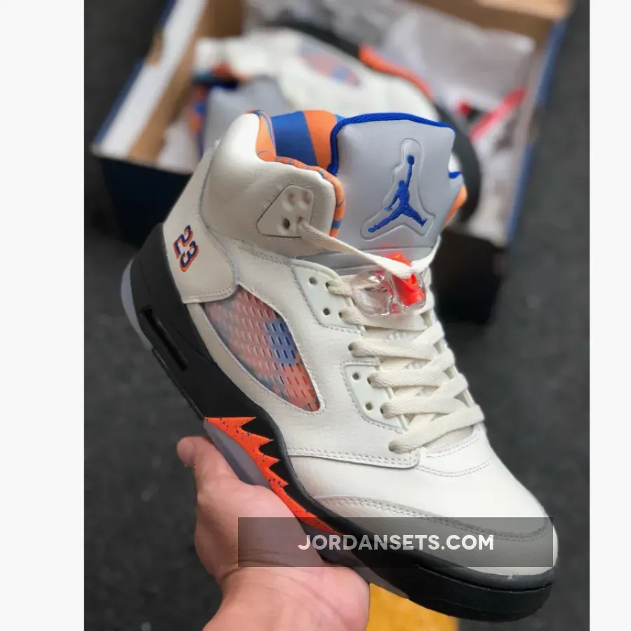 Air Jordan 5 ‘International Flight’ Orange Peel Sail Black Hyper Royal