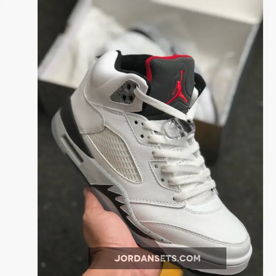 Air Jordan 5 "White Cement" White/Black-Univeristy Red