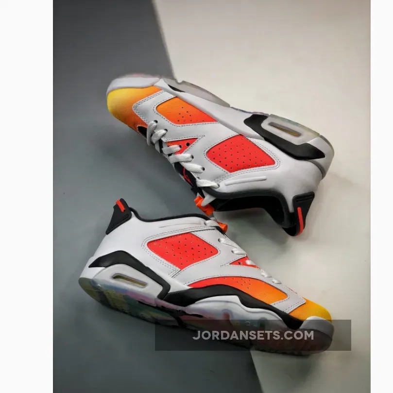 Air Jordan 6 Low Dongdan White/Black-Tour Yellow-Total Orang Air Jordan 6 Low Dongdan White/Black-Tour Yellow-Total Orang
