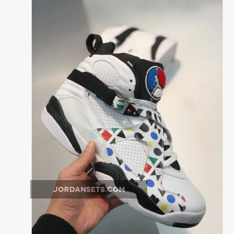 Air Jordan 8 "Quai 54" White/Black-Multi-Color