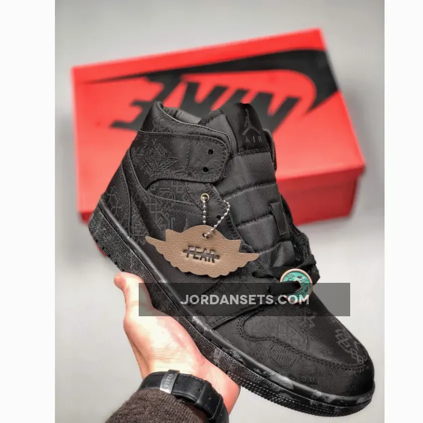 CLOT x Air Jordan 1 Mid "Fearless" Black