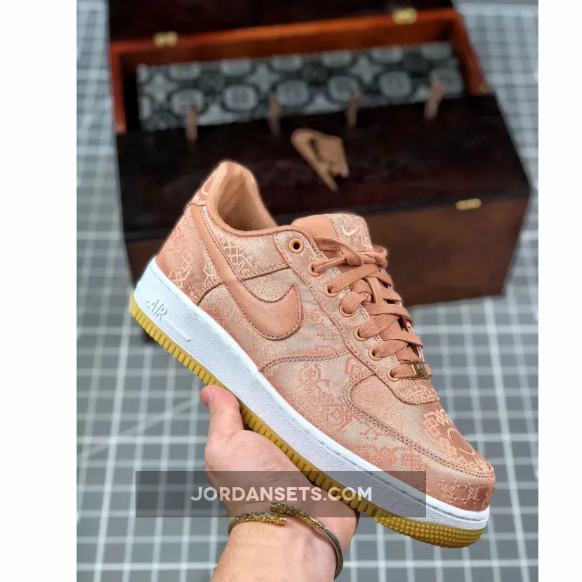 CLOT x Nike Air Force 1 Rose Gold Silk For Womens