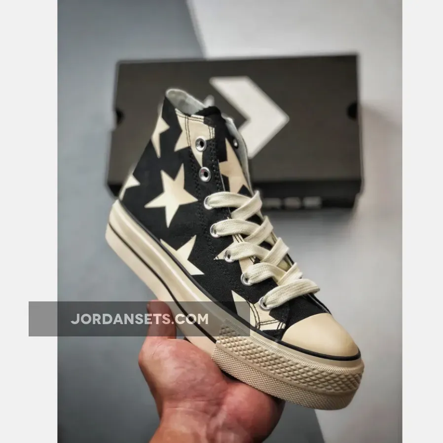 Converse Chuck Taylor All Star Lift Platform Large Stars Black/Natural Ivory/Egret