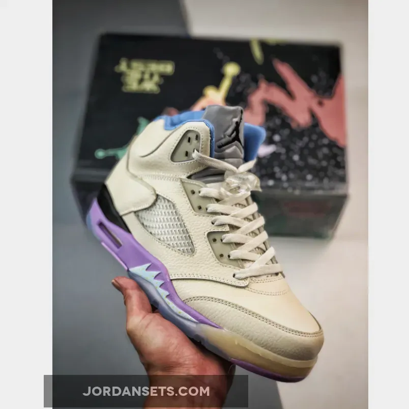 DJ Khaled x Air Jordan 5 "We The Best" Sail/Washed Yellow-Violet Star