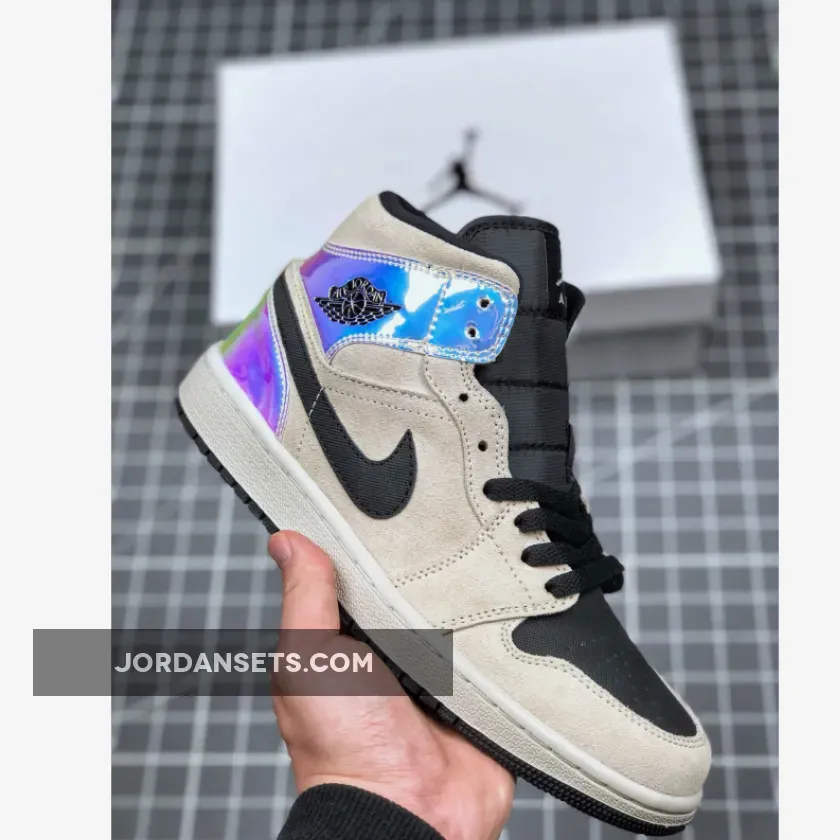 Jordan 1 Mid Iridescent Black For Womens