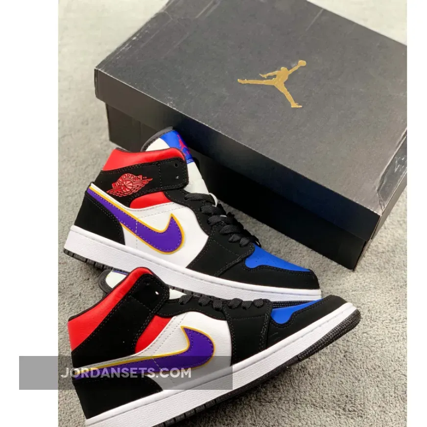Jordan 1 Mid Purple White Red Jordan 1 Mid Purple White Red