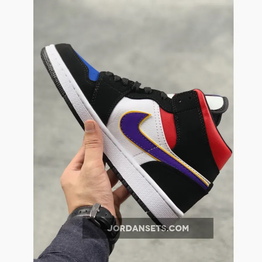 Jordan 1 Mid Purple White Red Jordan 1 Mid Purple White Red