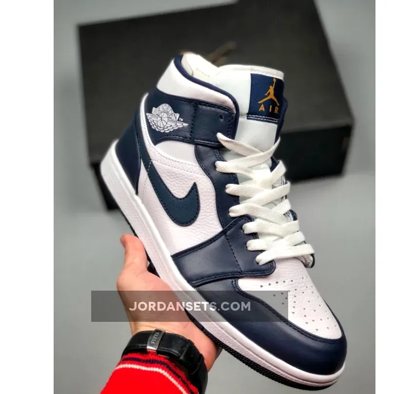 Jordan 1 Mid White Obsidian