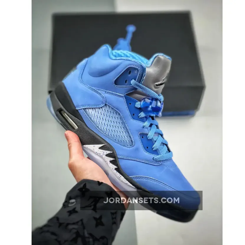 Jordan 5 Retro UNC University Blue Black White