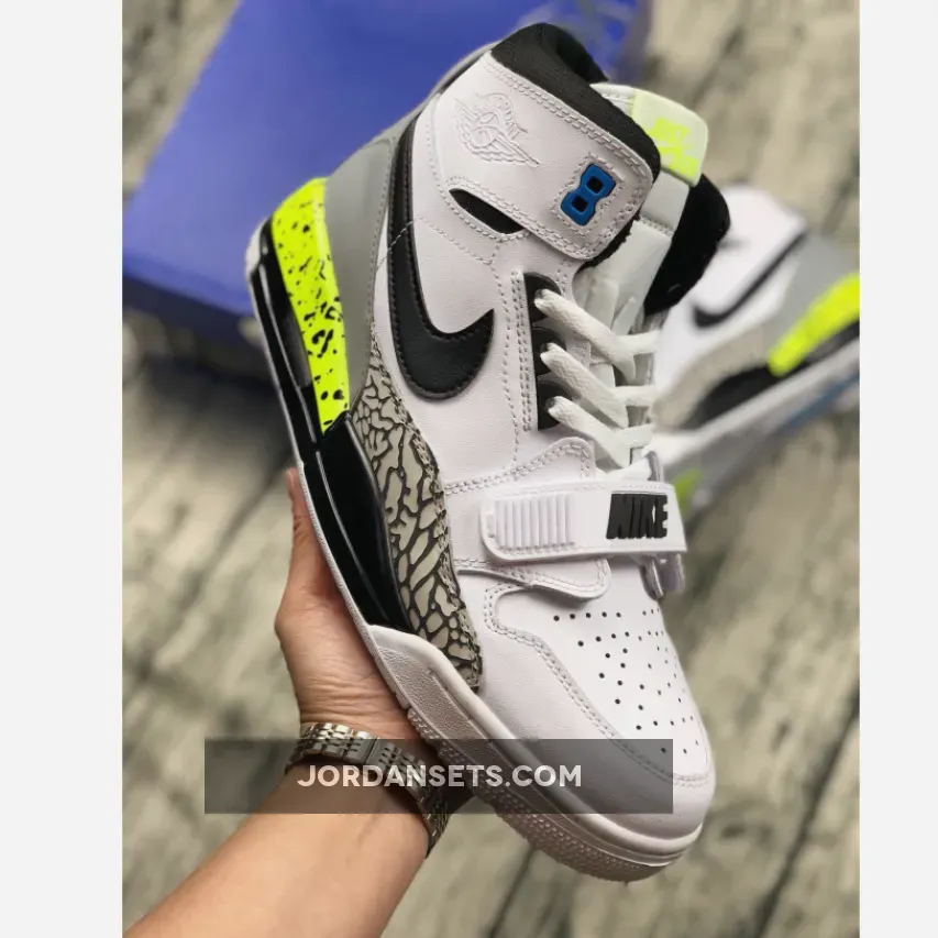 Jordan Legacy 312 White/Black-Volt-Vivid Blue