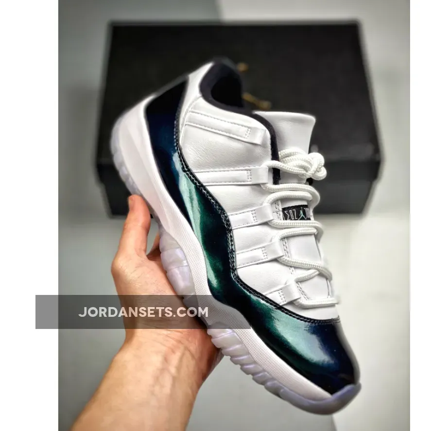 Men's Air Jordan 11 Retro Low "Easter" White/Emerald Rise-Black