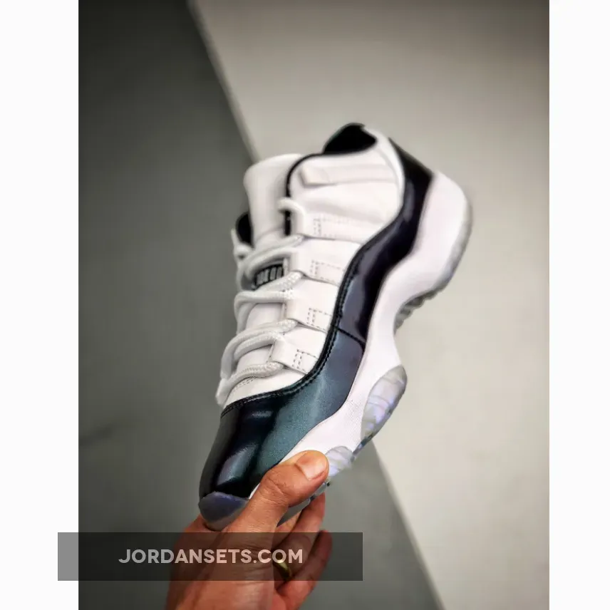 Men's Air Jordan 11 Retro Low "Easter" White/Emerald Rise-Black Men's Air Jordan 11 Retro Low "Easter" White/Emerald Rise-Black