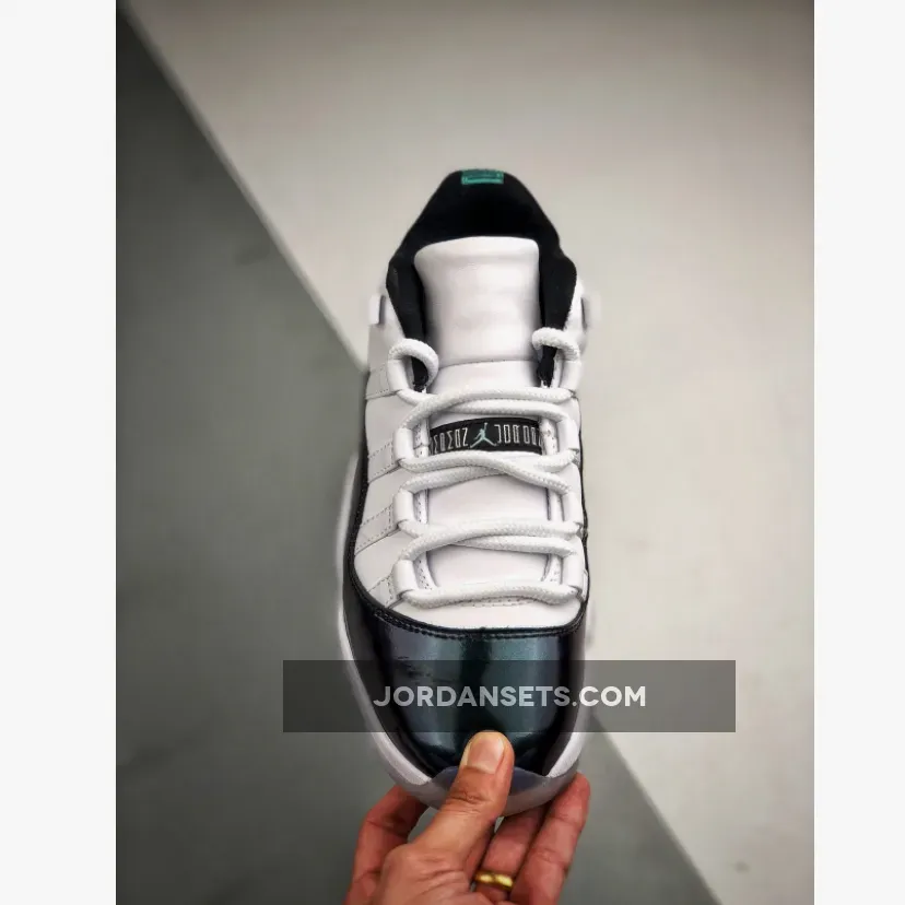 Men's Air Jordan 11 Retro Low "Easter" White/Emerald Rise-Black Men's Air Jordan 11 Retro Low "Easter" White/Emerald Rise-Black
