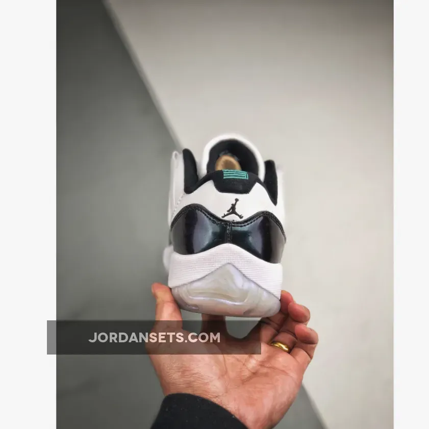 Men's Air Jordan 11 Retro Low "Easter" White/Emerald Rise-Black Men's Air Jordan 11 Retro Low "Easter" White/Emerald Rise-Black